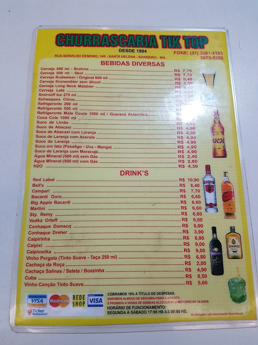 Menu Churrascaria Tik & Top-3